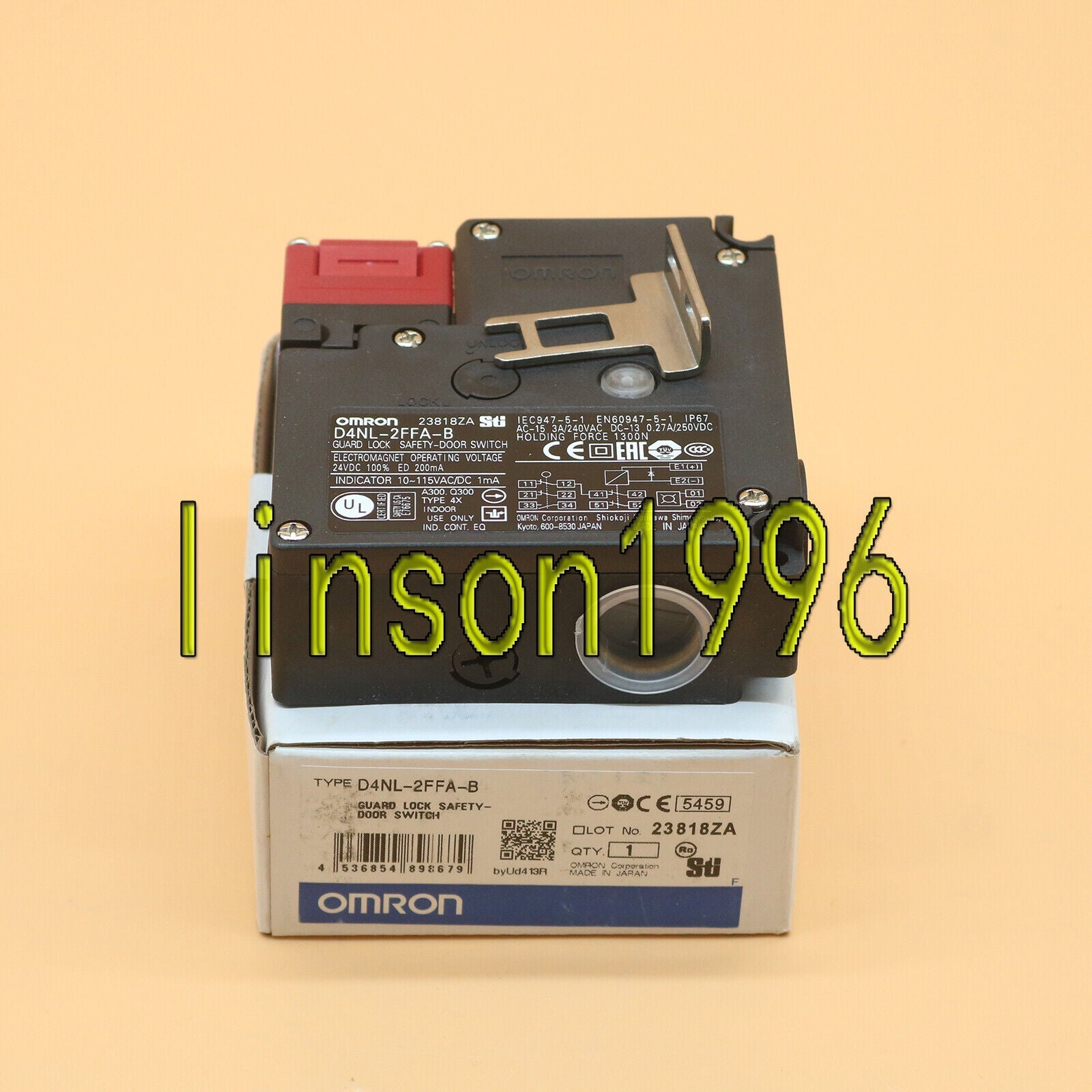 Omron Guard Lock Safety Door Switch D4NL-2FFA-B - OMRON