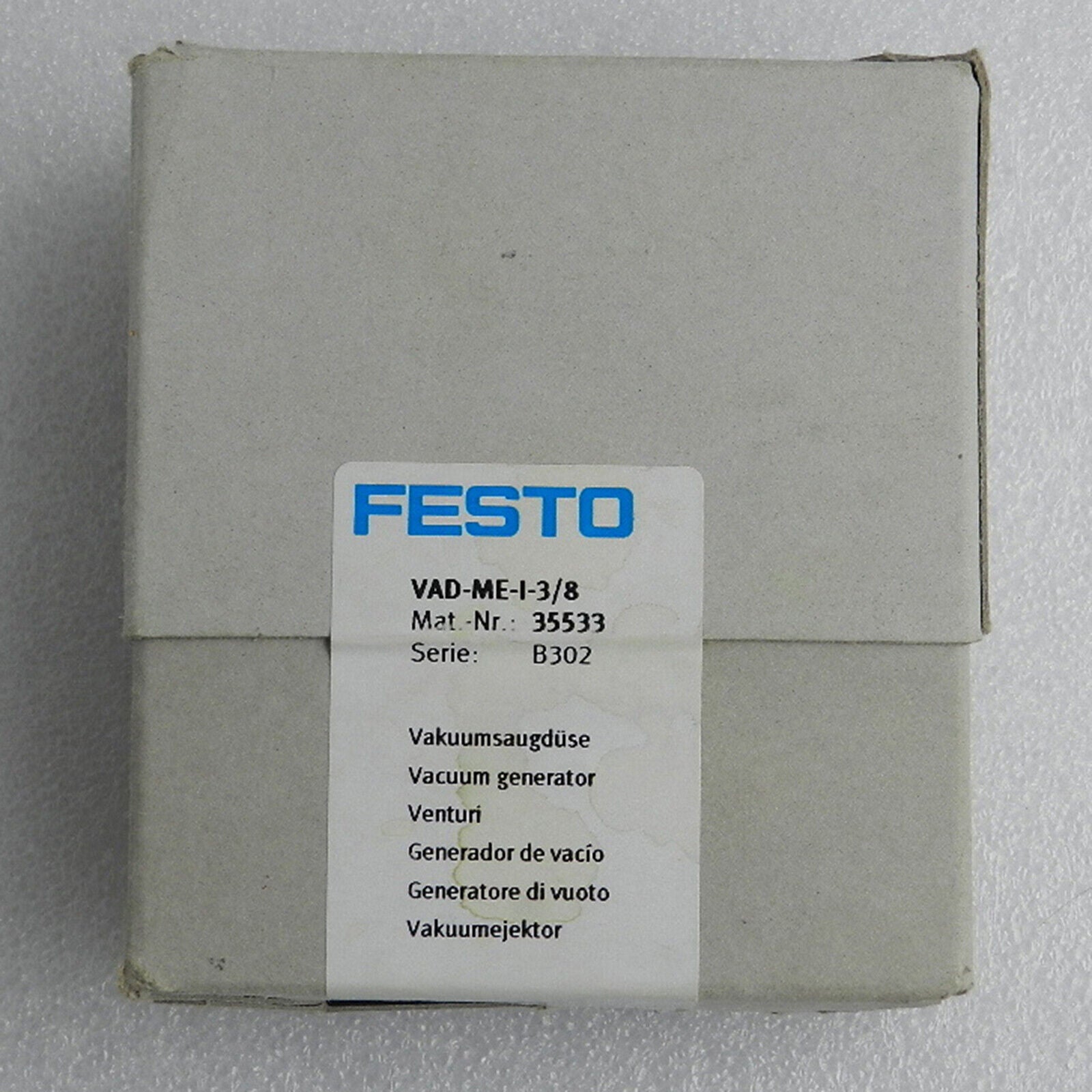 new ONE  FESTO VAD-ME-I-3/8 35533 Vacuum Generator FESTO