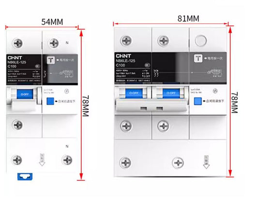 Chint NB6LE Series NB6LE-125 Circuit Breaker Leakage Protector C-Type