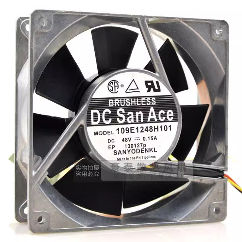 SANYO 109E1248H101 12038 DC48V 0.15A 12CM 3-Wire Silent Cooling Fan