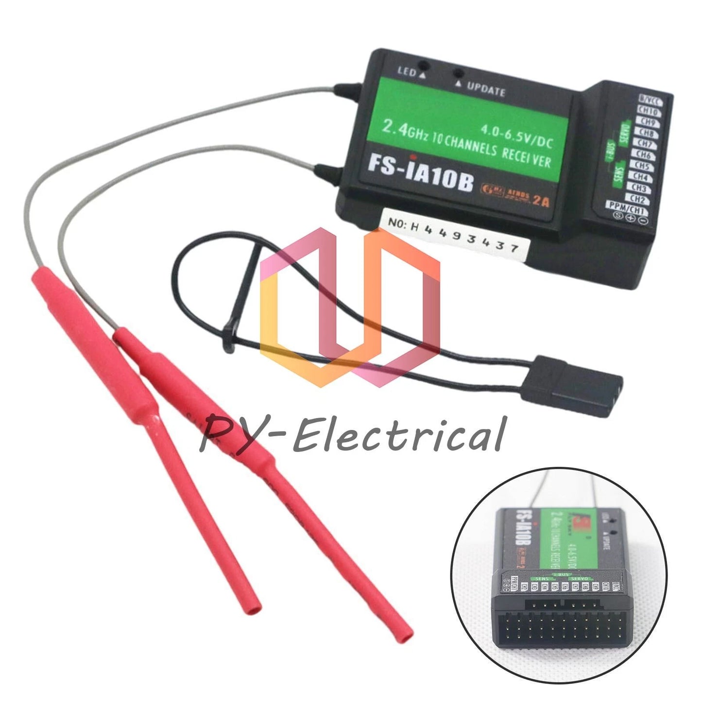 Flysky FS-iA10B Receiver 10CH For Flysky FS-i6 FS-i6S FS-i6X Transmitter US N1T0
