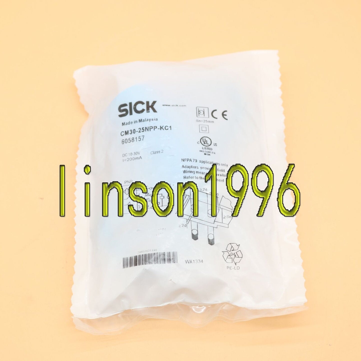 1 unit SICK CM30-25NPP-KC1 Capacitive Sensor for Industrial Use - SICK