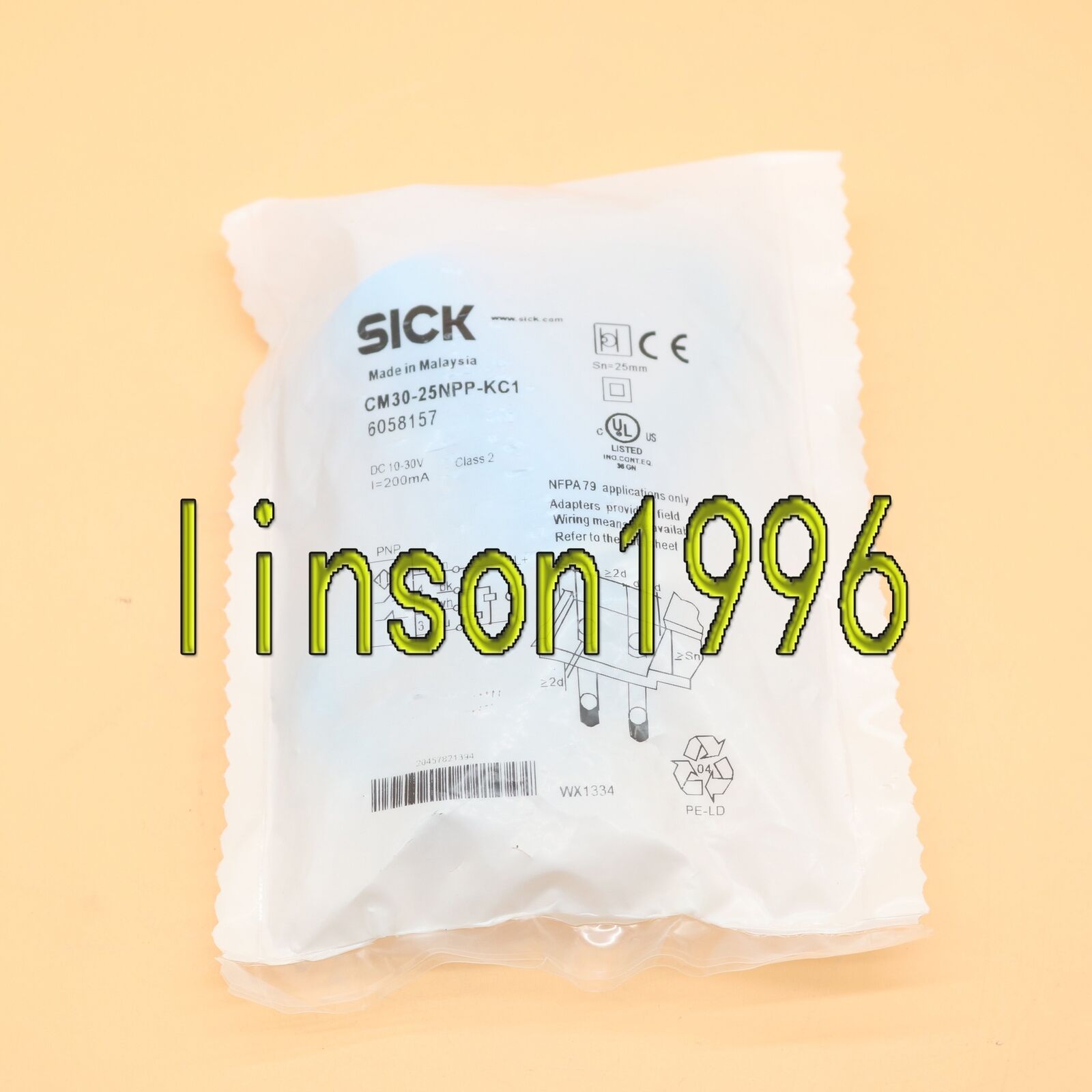 1 unit SICK CM30-25NPP-KC1 Capacitive Sensor for Industrial Use - SICK