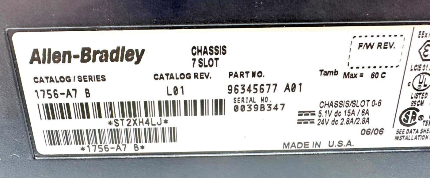 used Allen-Bradley 1756-A7 PLC Chassis