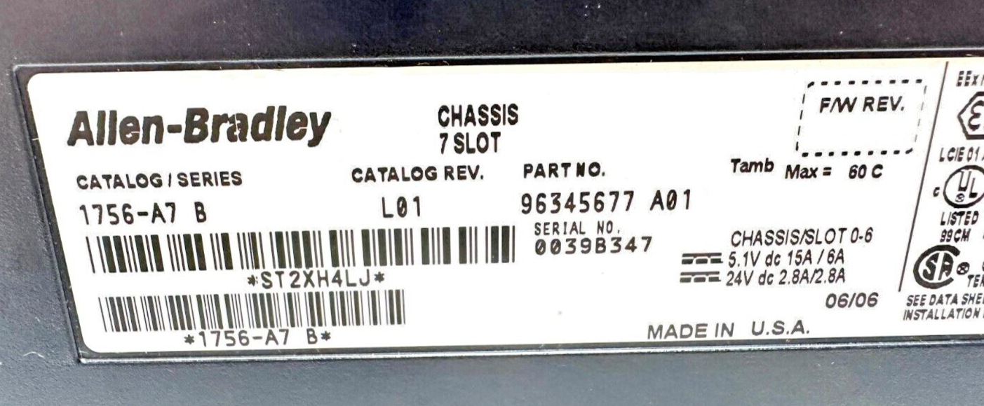 used Allen-Bradley 1756-A7 PLC Chassis - ALLEN-BRADLEY