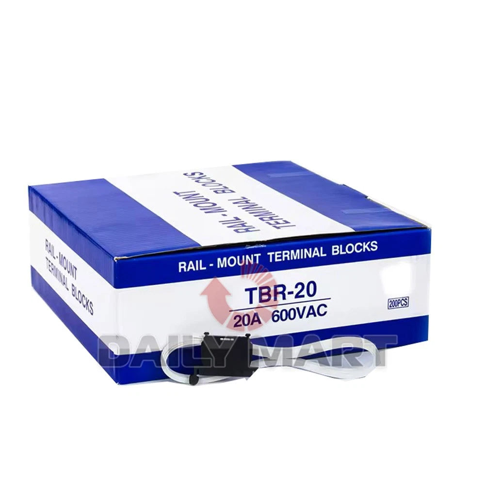 200PCS/ TBR-20 Rail Mount Terminal Blocks 20A 600VAC