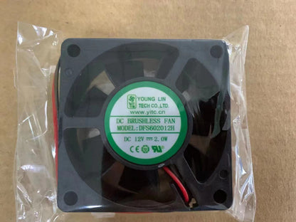 new 1PC YOUNGLIN 6020 DFS602012H DC12V 2.0W 6CM 2 line silent cooling fan