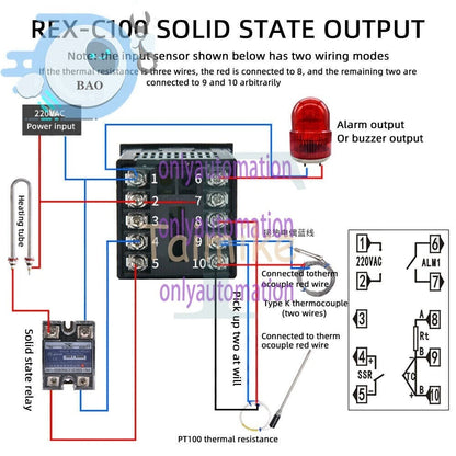 REX-C100 Digital PID Thermostat temperature Controller SSR output K Thermocouple
