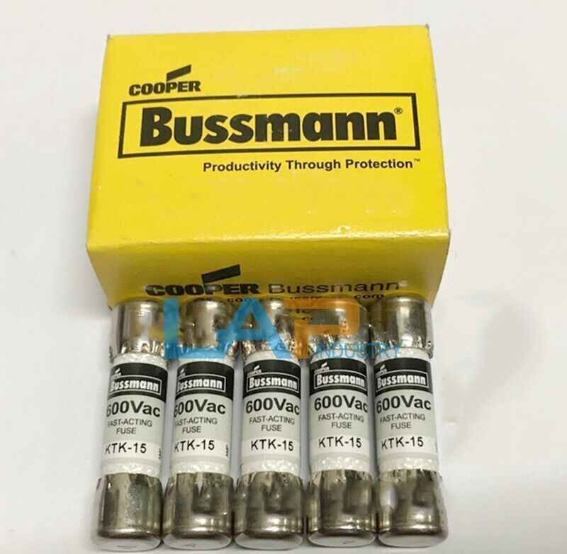 10PCS Bussmann KTK-15 Fuse, 15A 600V for Reliable Circuit Protection - BUSSMANN
