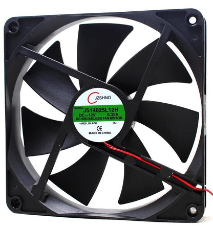 1PCS JS14025L12H 14025 DC12V 0.35A 14CM 2-Wire Silent Cooling Fan