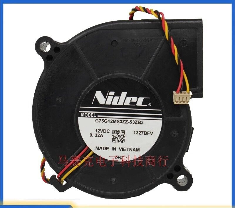 NIDEC G75G12MS3ZZ-53ZB3 7520 DC12V 0.32A 7.5CM Case Turbo Blower