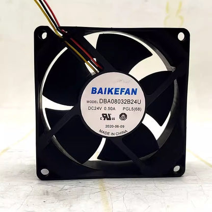 BAIKEFAN DB08032B24U 8032 DC24V 0.50A 8CM 3-Wire Dual Ball Cooling Fan