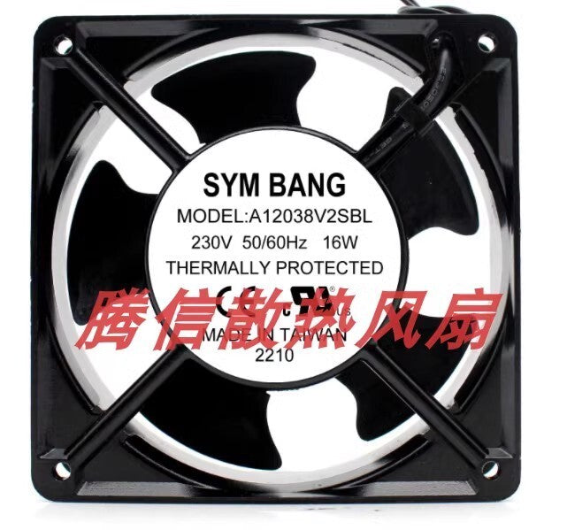 SYM BANG A12038V2SBL 12038 230V 50/60Hz 16W Cooling Fan