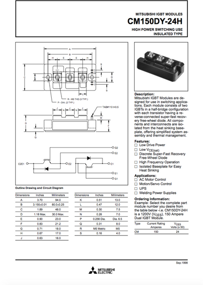MITSUBISHI CM150DY-24H Power Supply Module - Quality Assured - MITSUBISHI