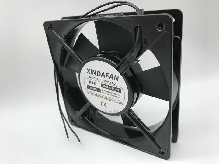 INDAFAN XD12025A2HS 12CM 220V 12025 2-wire AC aluminum frame cooling fan