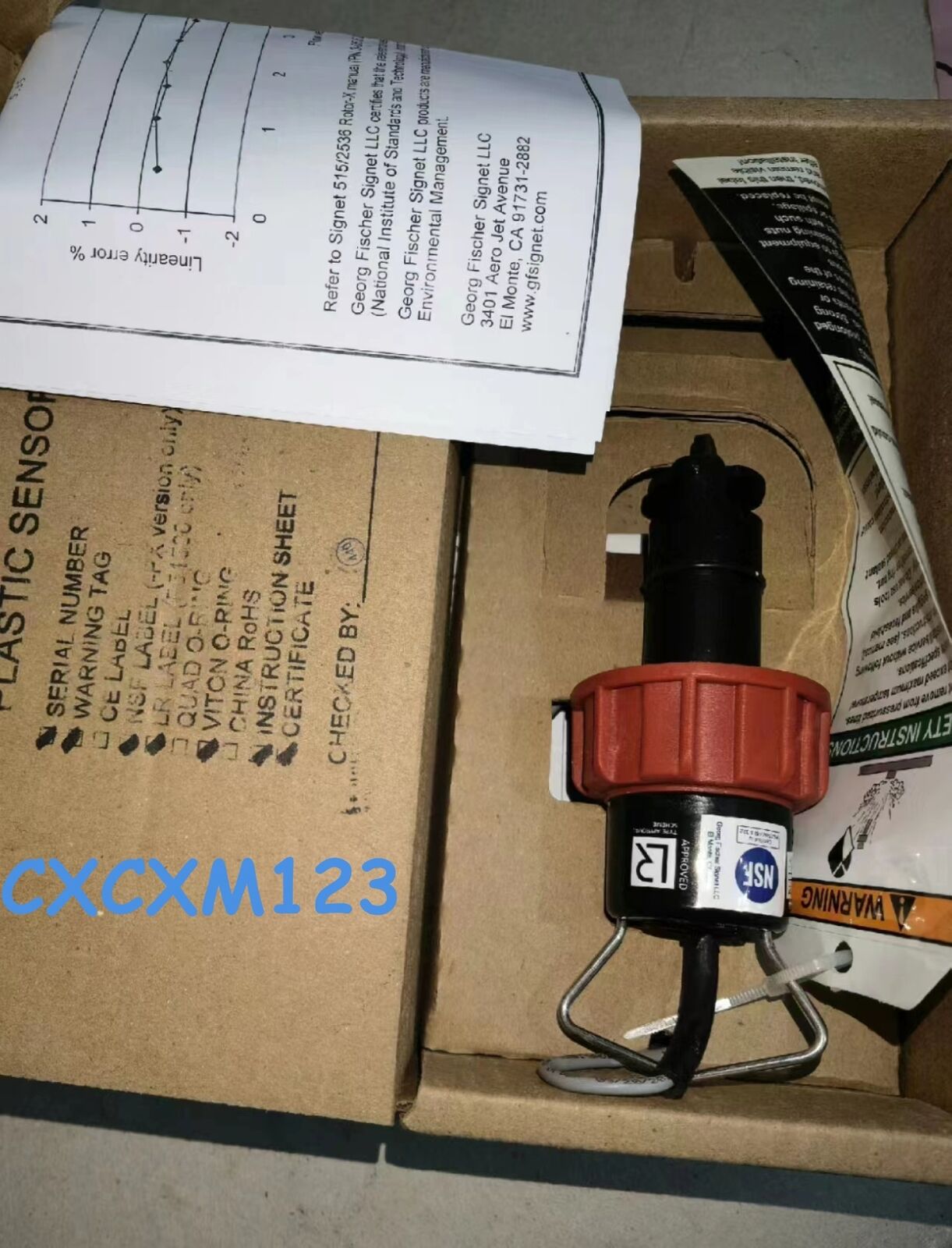 new GF Signet P51530-P0 Type 515 Rotor-X Standard Mount Paddlewheel Flow Sensor# - GF SIGNET