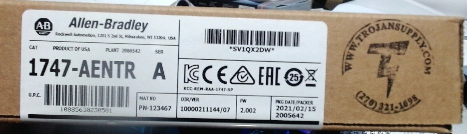 2023 Allen-Bradley 1747-AENTR Industrial Automation Controller - ALLEN-BRADLEY