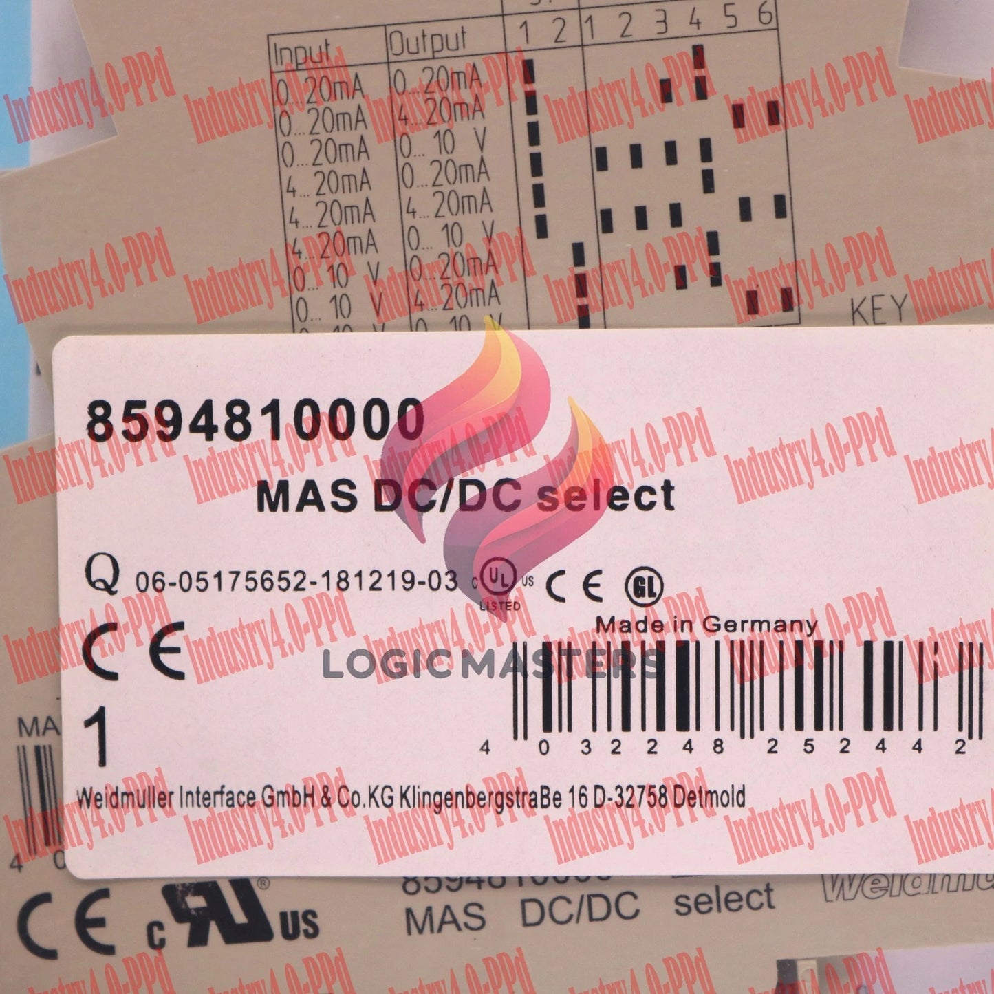 1PCS WEIDMULLER 8594810000 MAS DC/DC SIGNAL CONVERTER