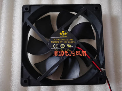 POWERYEAR PY-1225H12S 12025 DC12V 0.35A 12CM 2-Wire Silent Cooling Fan