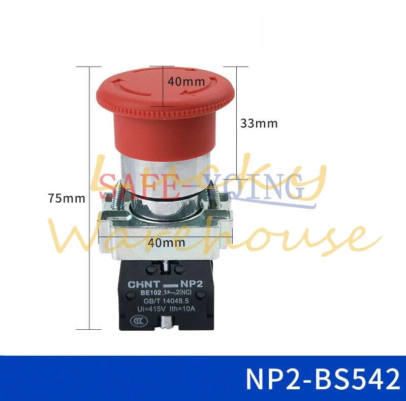 10PCS CHNT NP2 Series NP2-BS542 Pushbutton Switchs 1NC
