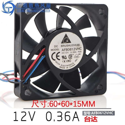 Delta AFB0612VHC 6015 DC12V 0.36A 6CM 3-Wire Cooling Fan