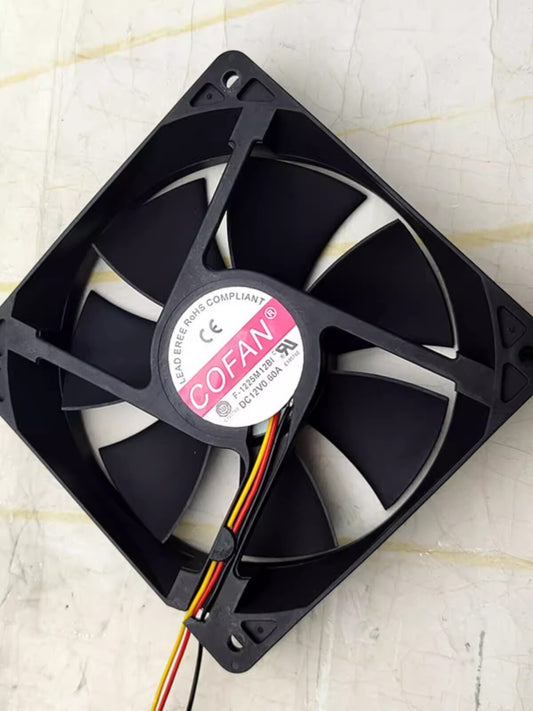 COFAN F-1225M12BI 12025 DC12V 0.60A 12CM 3-Wire High Airflow Cooling Fan