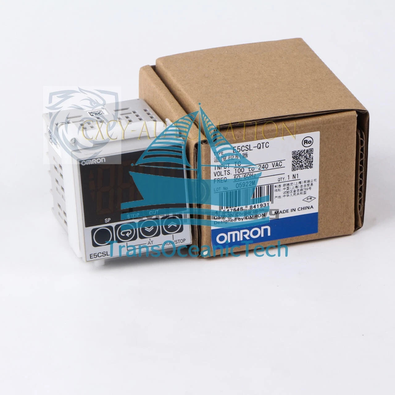 One Omron Temperature Controller E5CSL-QTC 100-240VAC