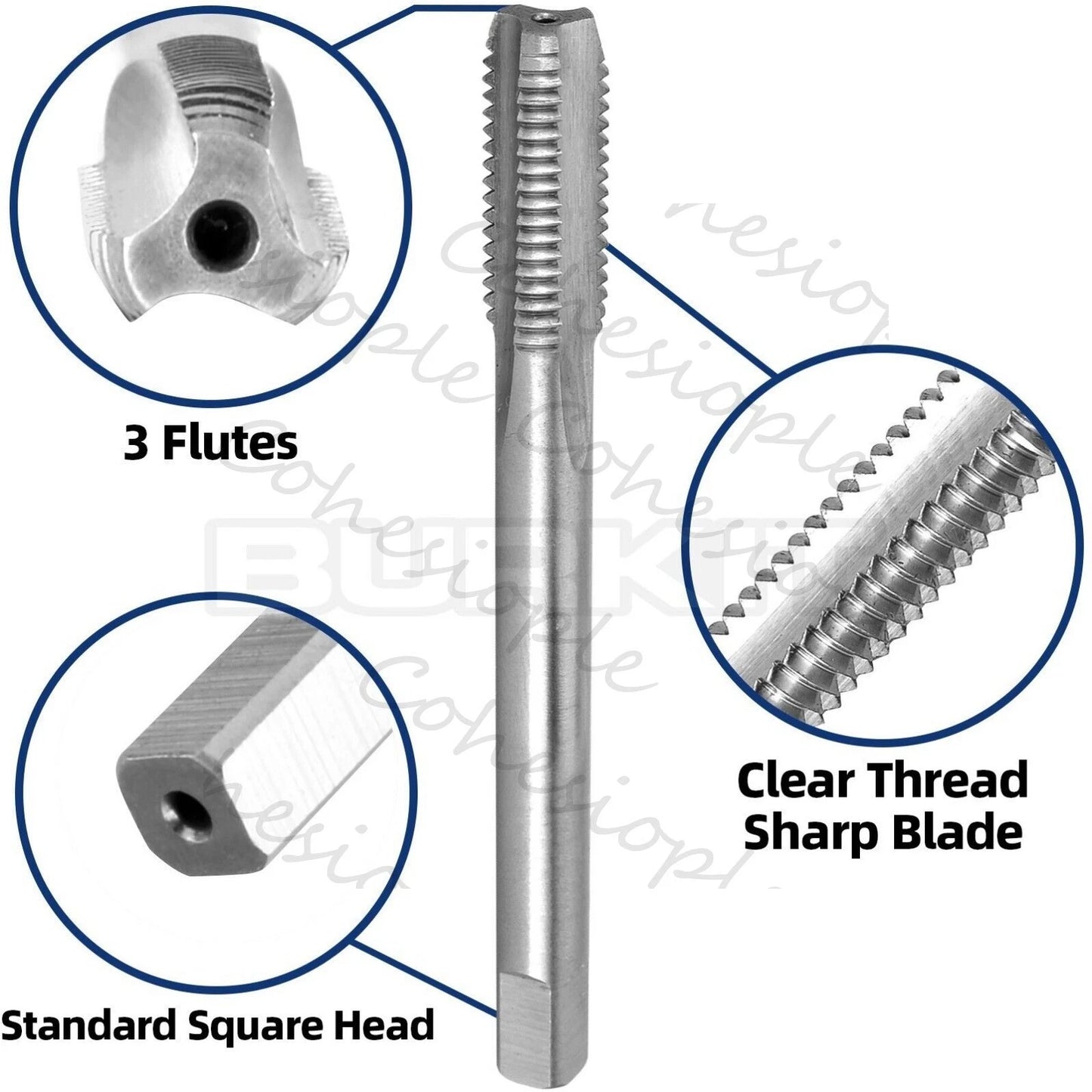 M7.5 X 1.25 Thread Tap Right Hand, HSS M7.5x1.25 Straight Fluted Machine Tap