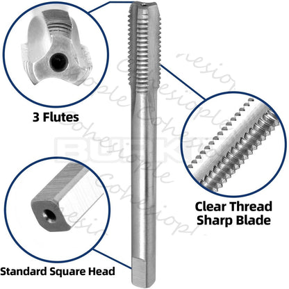 M7.5 X 1.25 Thread Tap Right Hand, HSS M7.5x1.25 Straight Fluted Machine Tap