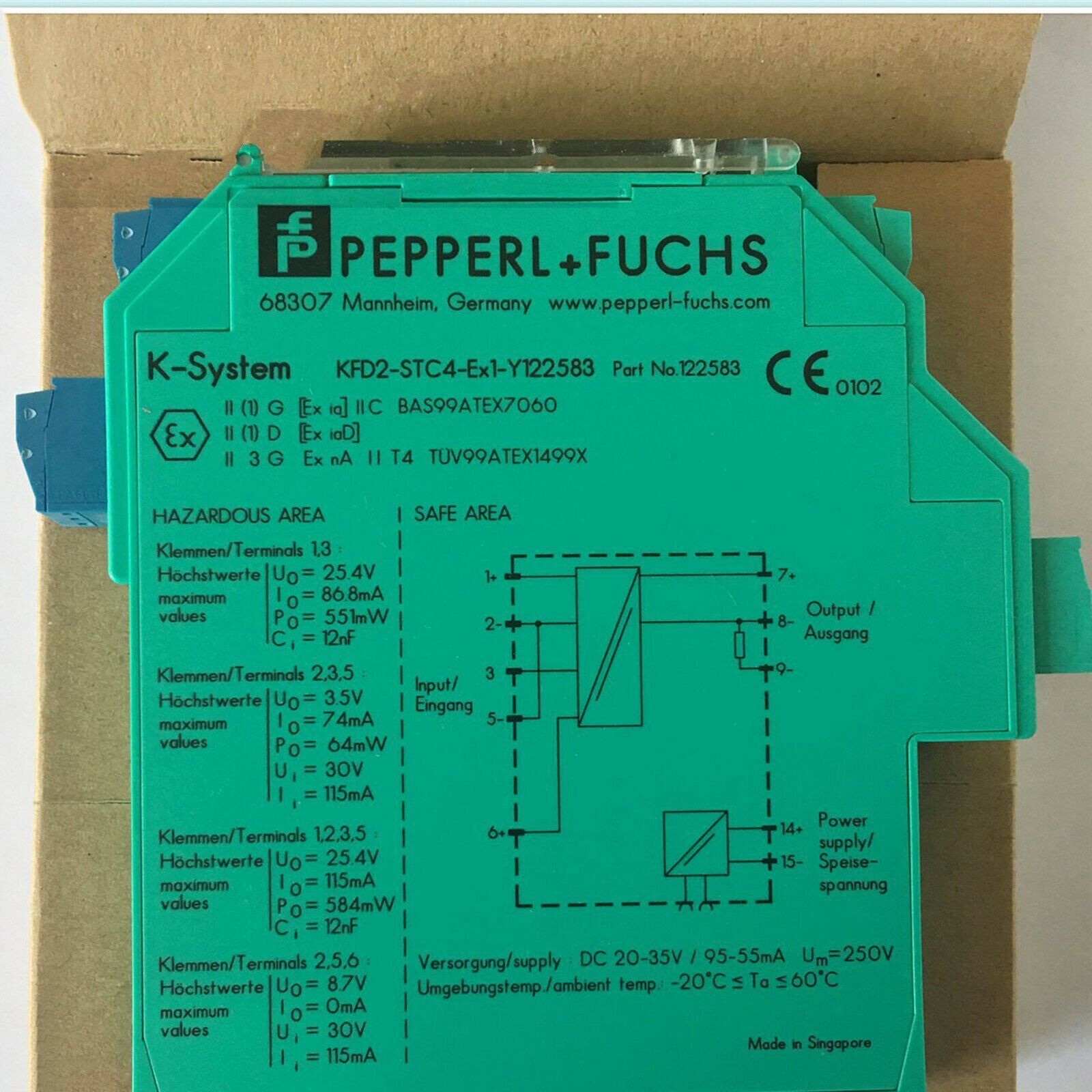 new  Pepperl+Fuchs Safety barrier KFD2-STC4-EX1-Y122583 IN BOX Pepperl