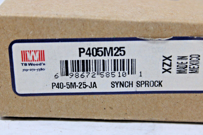 new TB Wood's P405M25 Synchronous Sprocket 25 mm Belt Width, 5 mm Pitch - TB WOOD