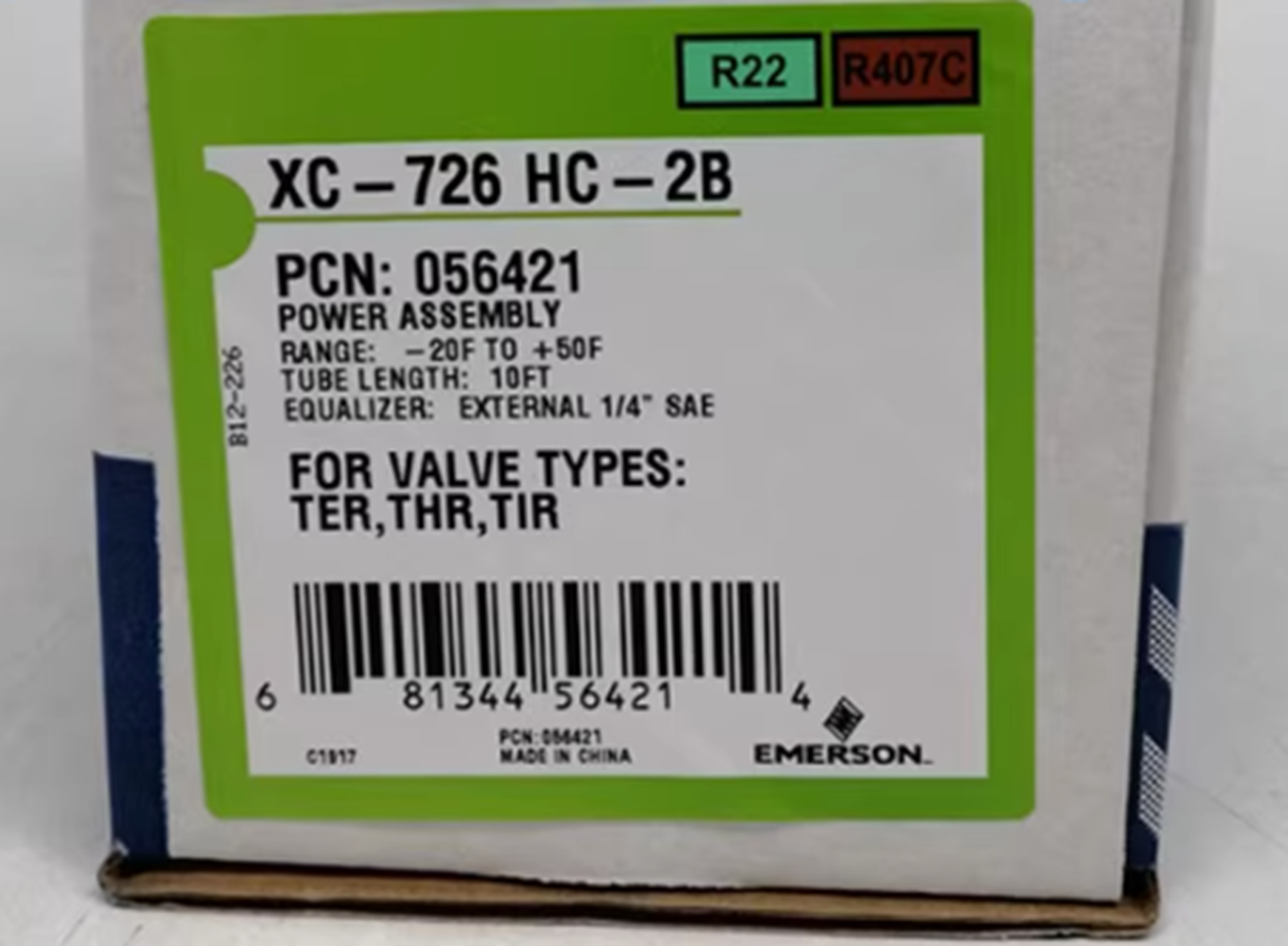 Emerson Thermal Expansion Valve XC-726 HC-2B - EMERSON