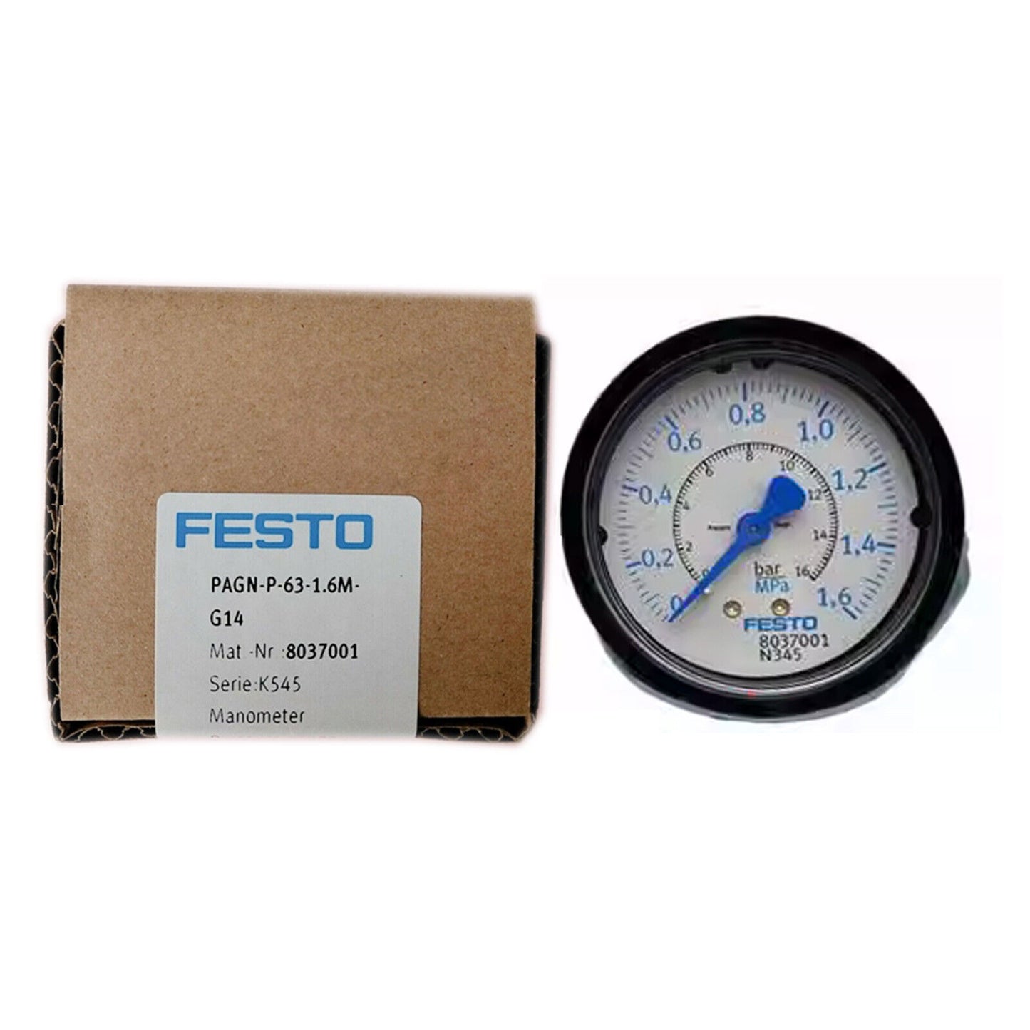 new 1 PCS IN BOX FESTO pressure gauge PAGN-P-63-1.6M-G14 8037001 - FESTO