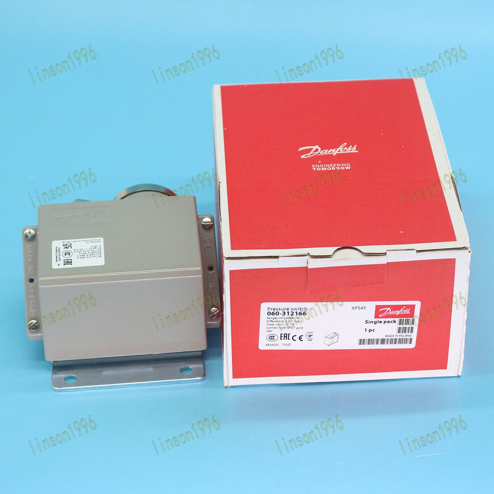 new 1PC  For Danfoss Pressure Switch KPS45 060-312166  SHIP Danfoss