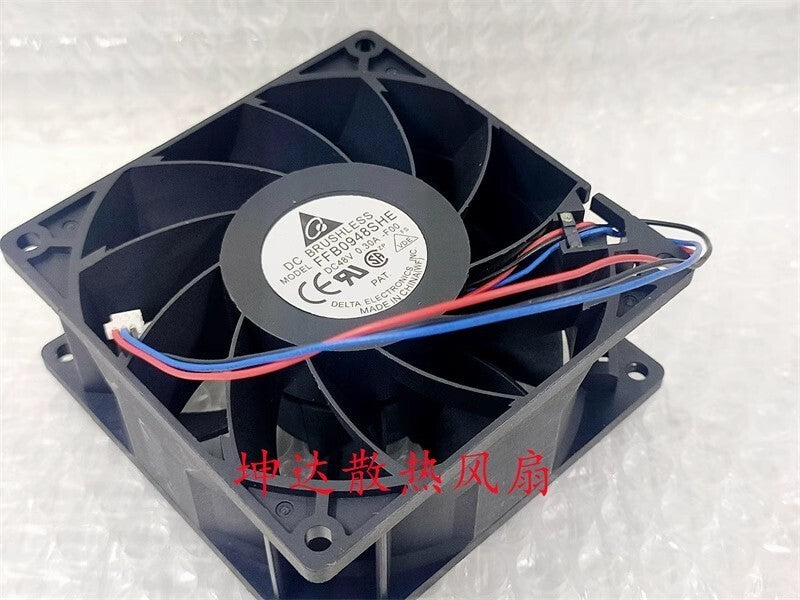 Delta FFB0948SHE-F00 9038 DC48V 0.30A 9CM 3-Pin Inverter Cooling Fan