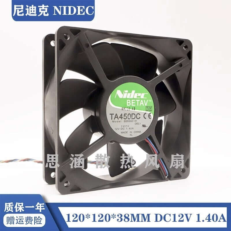 new NIDEC TA450DC B35502-35 12V 1.4A 12038 12CM violent case fan