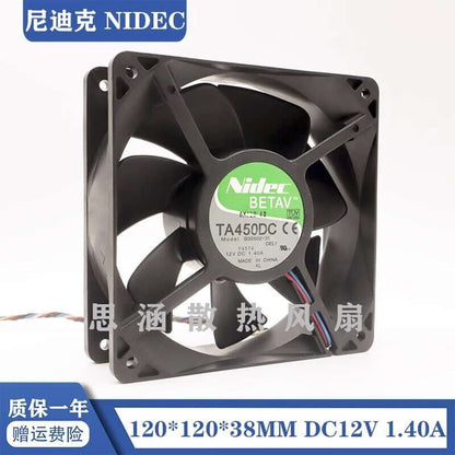 new NIDEC TA450DC B35502-35 12V 1.4A 12038 12CM violent case fan
