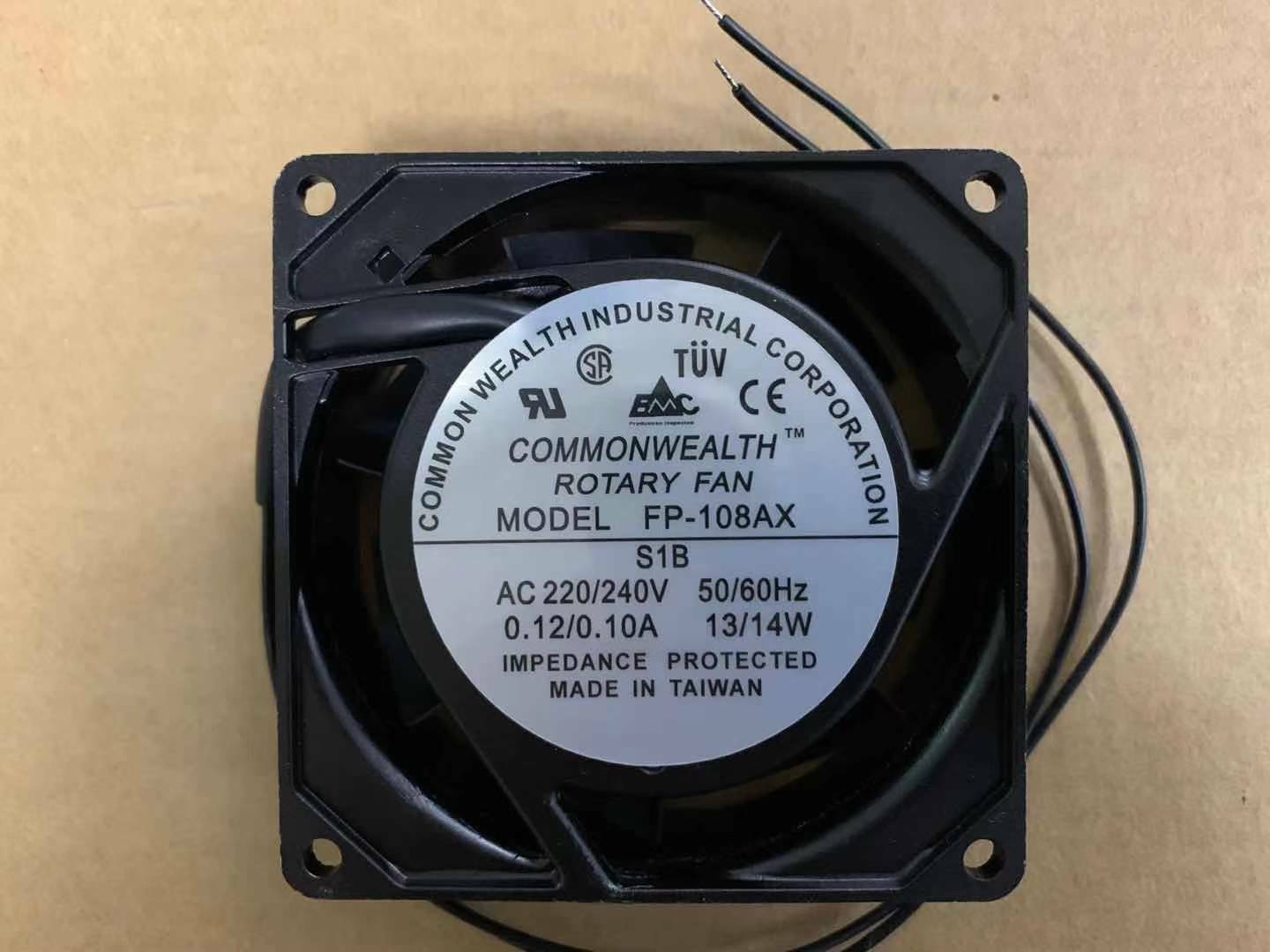 new 1pcs Commonwealth FP-108AX S1B AC220V/240V 0.12/0.10A 80*80*25mm 2Wire cooling