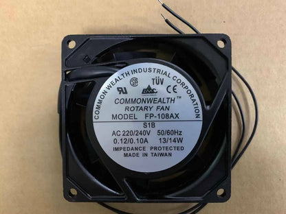 new 1pcs Commonwealth FP-108AX S1B AC220V/240V 0.12/0.10A 80*80*25mm 2Wire cooling