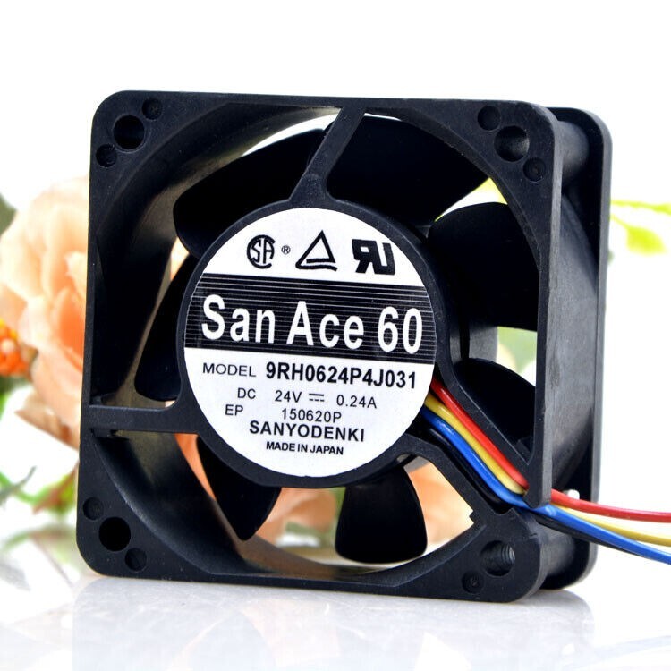 Sanyo 9RH0624P4J031 24V 0.24A 6025 6CM 4-Wire Cooling Fan