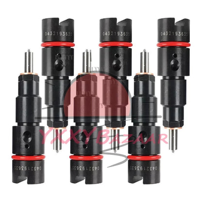 6PCS 0432193635 Fuel Injectors RV275 24V Fits For Dodge Cummins 40-50 HP 5.9L