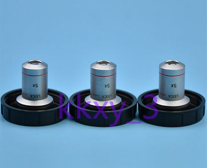 used LEICA N PLAN microscope objective lens 5x/0.12 inspected - LEICA