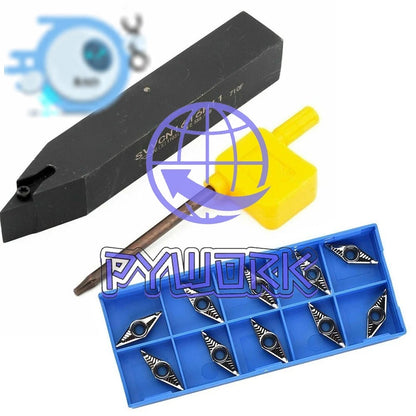 16mm SVVCN1616H11 CNC Lathe Turning Tool holder + 10pcs VCGT110304-AK Inserts