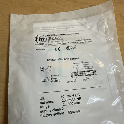 ! IFM OGT500 Photoelectric Proximity Diffuse Reflection Sensor OGT-FPKG/US100