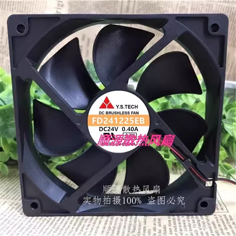 Y.S TECH FD241225EB DC24V 0.4A 2-Wire Silent Cooling Fan