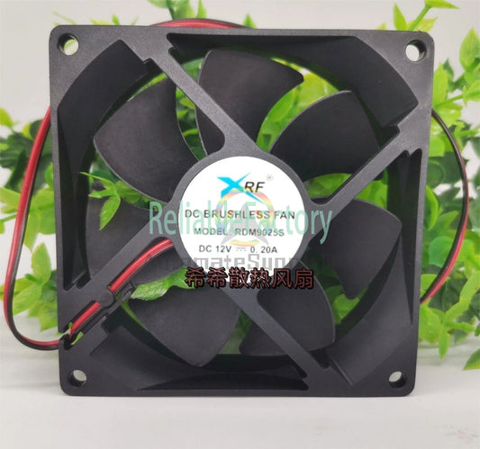 1 pcs XRF Fan MODEL RDM9025S DC12V 0.20A 9025 9CM 2 wire cooling fan