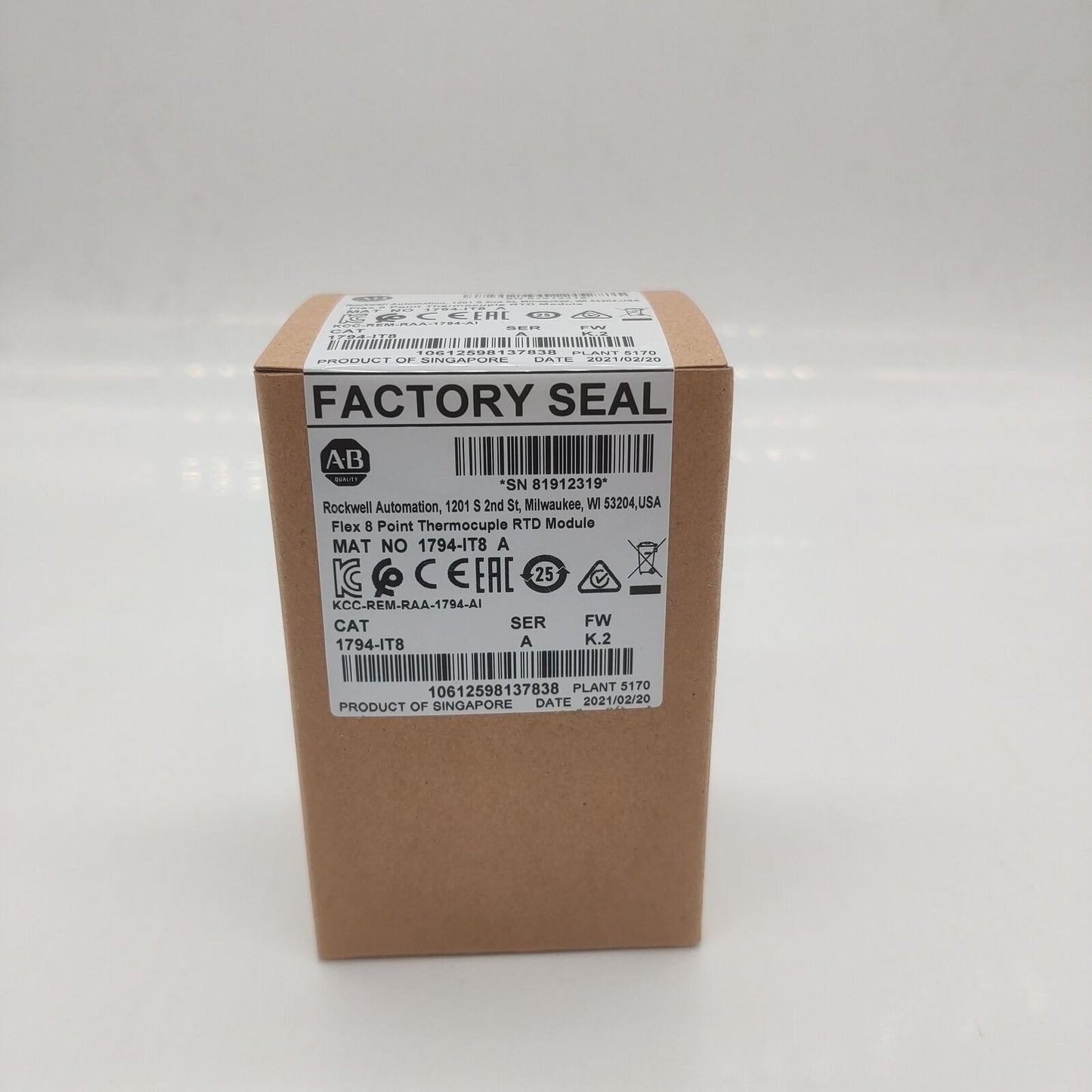 AB 1794-IT8 Factory Sealed Thermocouple Input Module - AB