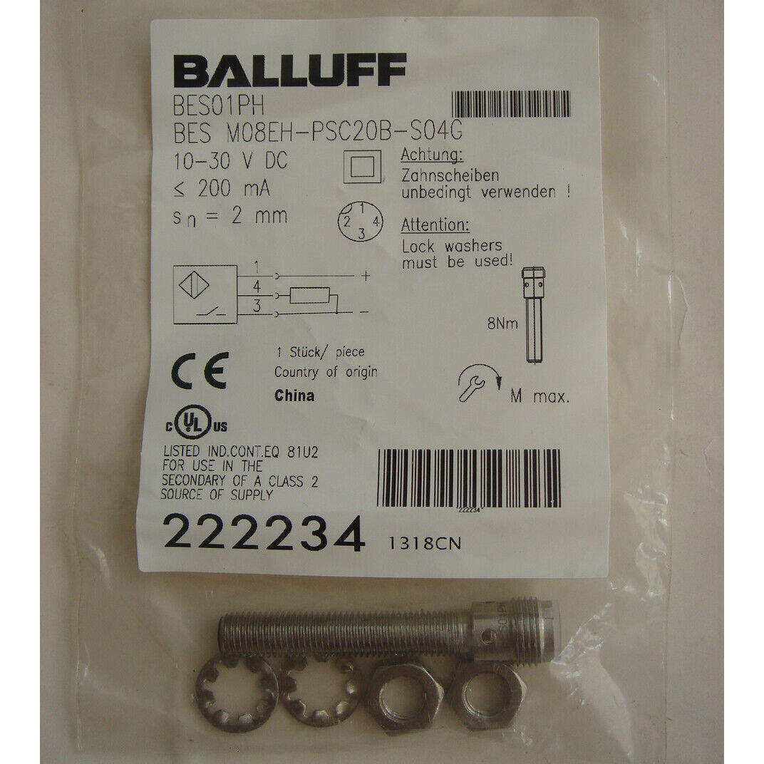 BALLUFF Proximity Switch BES M08EH-PSC20B-S04G - BALLUFF