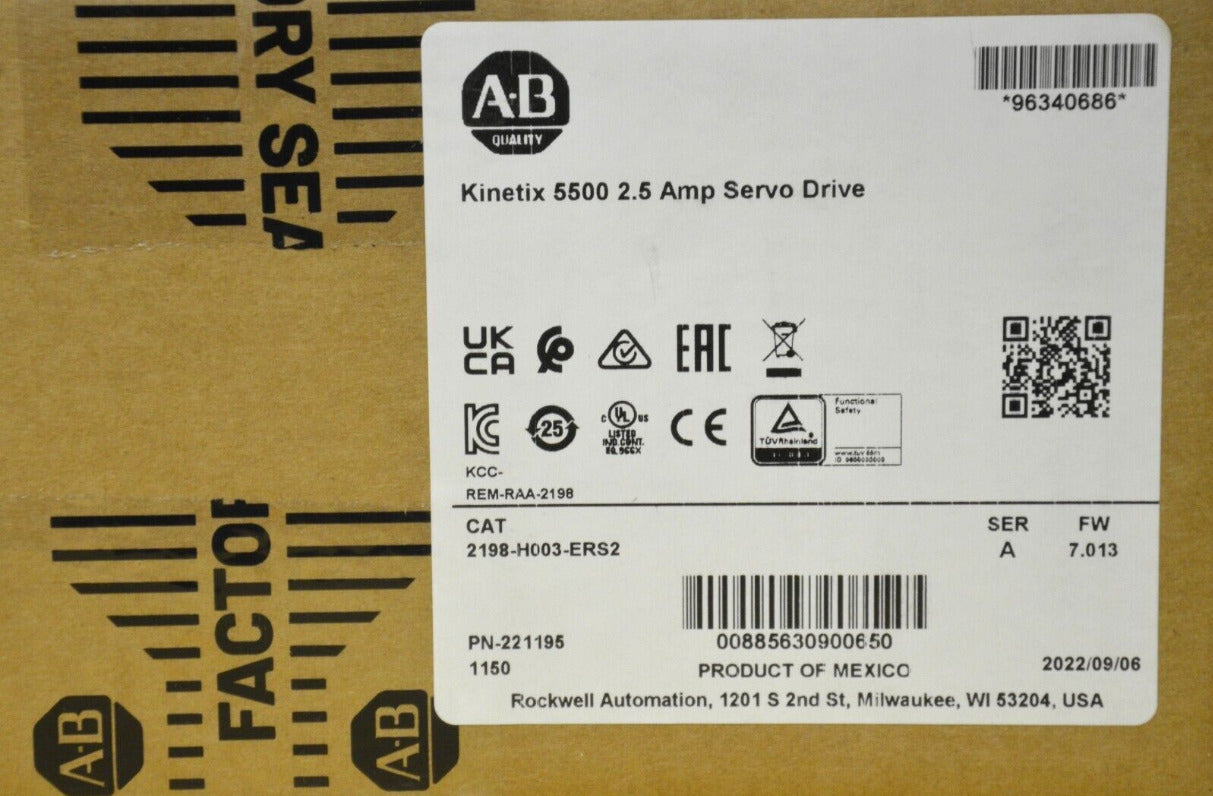 1PCS Sealed Allen Bradley 2198-H003-ERS2 A Kinetix 5500 2.5A Servo Drive - ALLEN BRADLEY