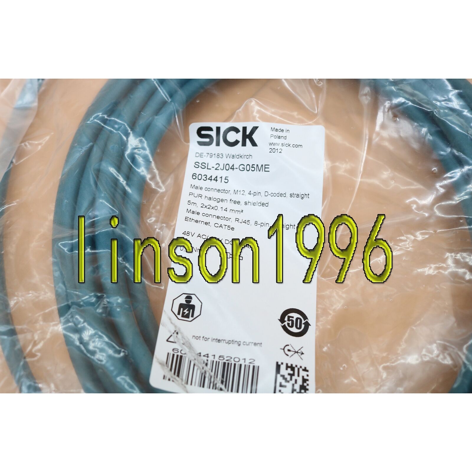 SSL-2J04-G05ME 6034415 Ethernet Cable Male - ONE SICK